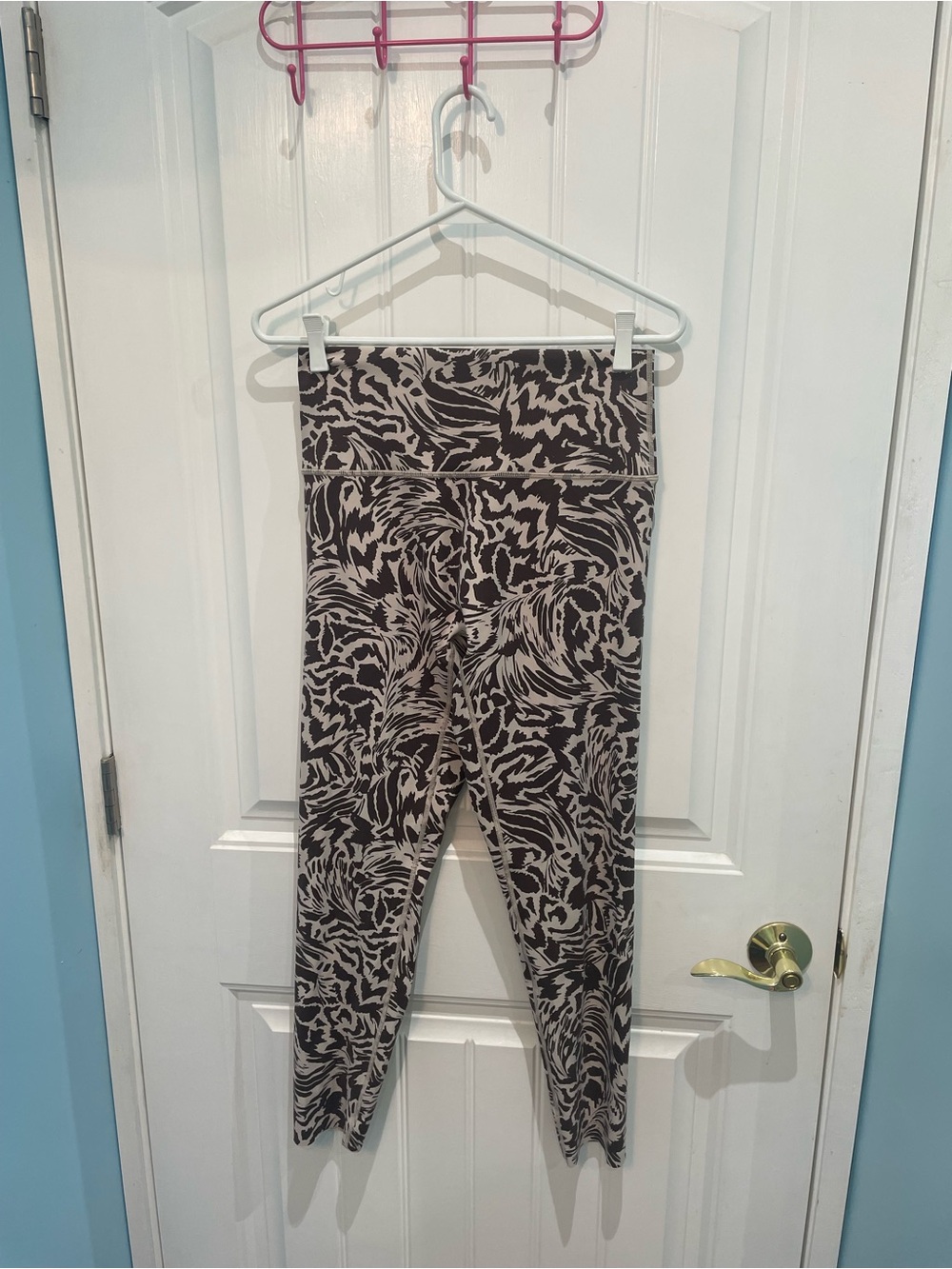 aerie Brown & Cream Animal-Pattern High-Waist Leggings 7/8 legging high rise